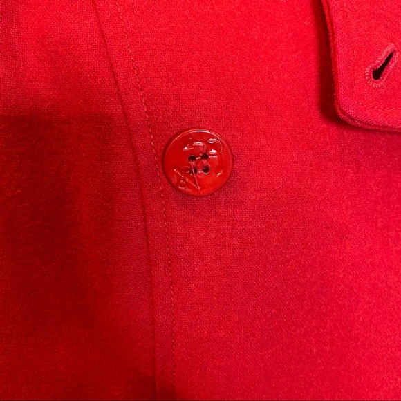 Red Wool Anne Taylor Cropped Pea Coat Size M - Picture 10 of 16